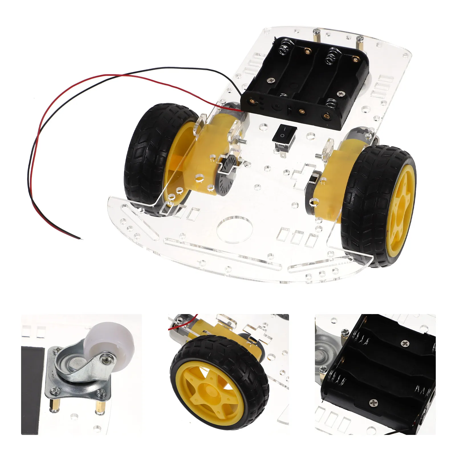 Motor Robot Car Chassis Encoder Battery Box Wireless Remote Distance Testing Velocity Robot Kit Car Chassis