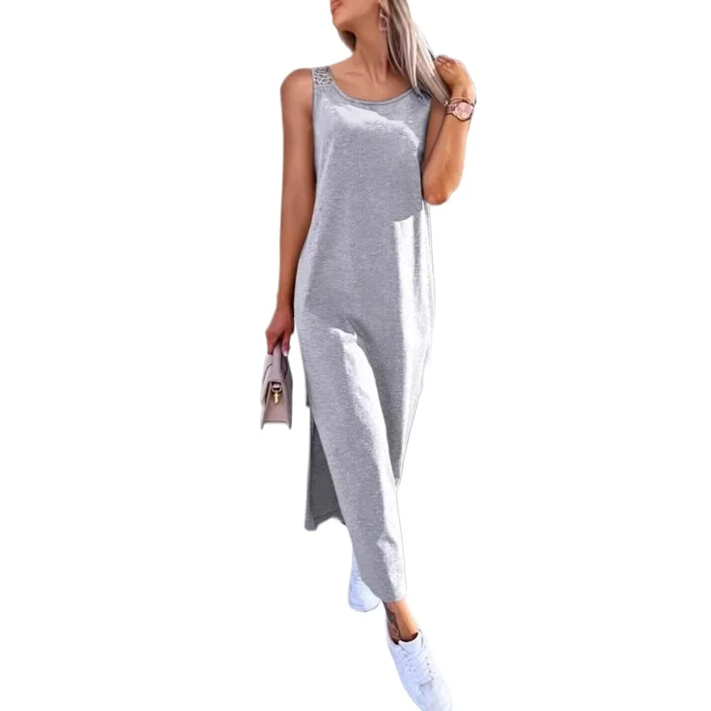 Women's Sleeveless Round Neck Tank Dress Crochet Hollow Out Back Split Side Summer Casual Long Dresses
Women's Sleeveless Round Neck Tank Dress Crochet Hollow Out Back Split Side Summer Casual Long Dresses
