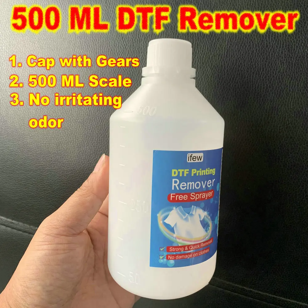DTF Remover 500 ml DTF Vlr Remove Heat Press Vinyl Clothes Textile Shirts Industrial Cleaner Print Removal Solution Liquid Kit
DTF Remover 500 ml DTF Vlr Remove Heat Press Vinyl Clothes Textile Shirts Industrial Cleaner Print Removal Solution Liquid Kit