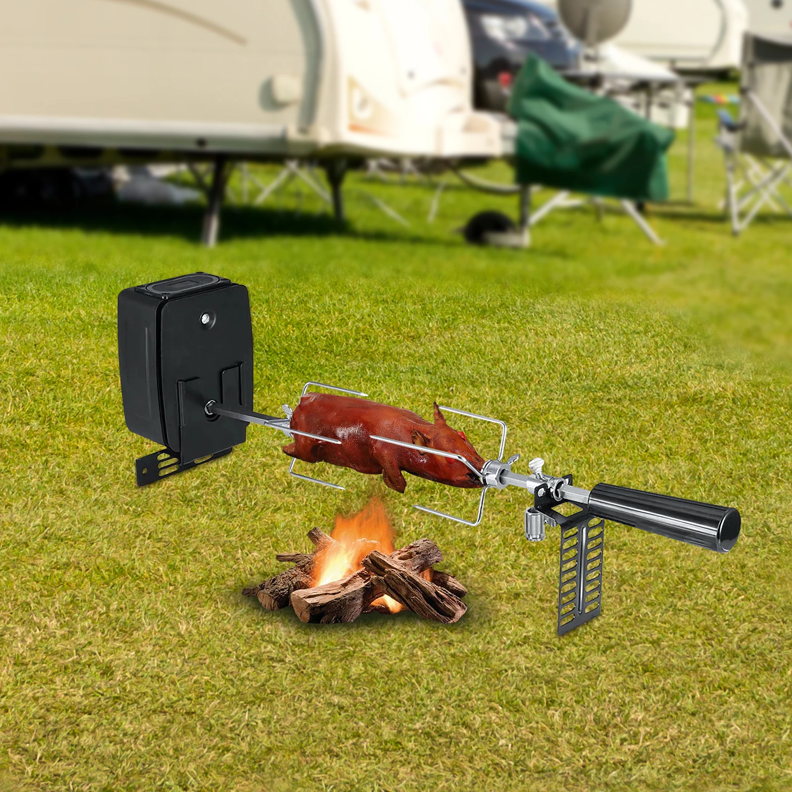 304 Stainless Steel Electric Rotisserie 360° BBQ Spit Rack 15Lbs Load Adjustable Forks Rotisserie Kit for Gas/Charcoal Grills
304 Stainless Steel Electric Rotisserie 360° BBQ Spit Rack 15Lbs Load Adjustable Forks Rotisserie Kit for Gas/Charcoal Grills