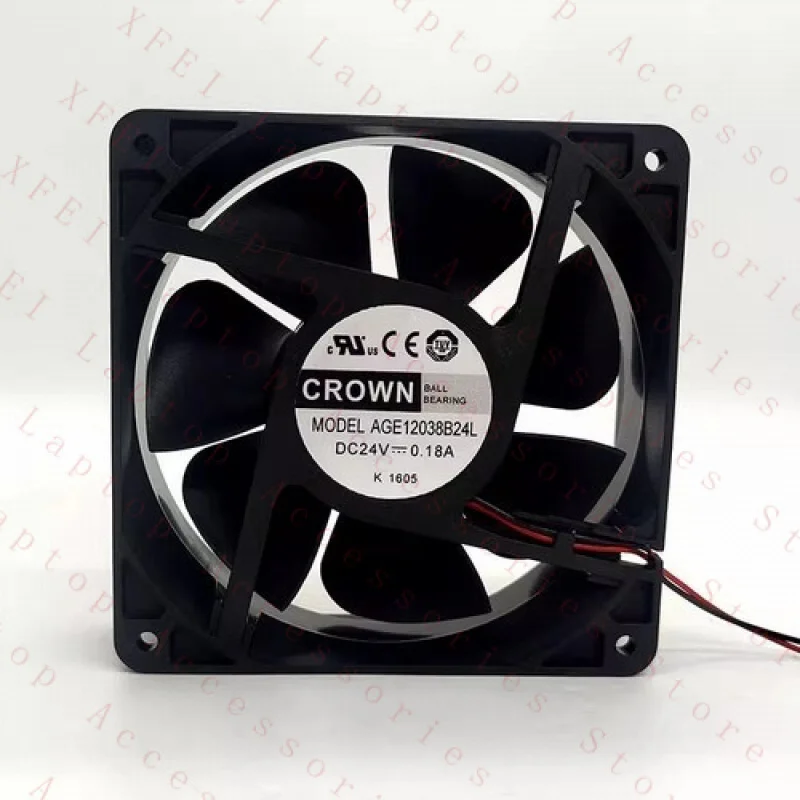 F for CROWN AGE12038B24L 24V 0.18A 12038 12CM 2-Wire Cooling Fan
F for CROWN AGE12038B24L 24V 0.18A 12038 12CM 2-Wire Cooling Fan