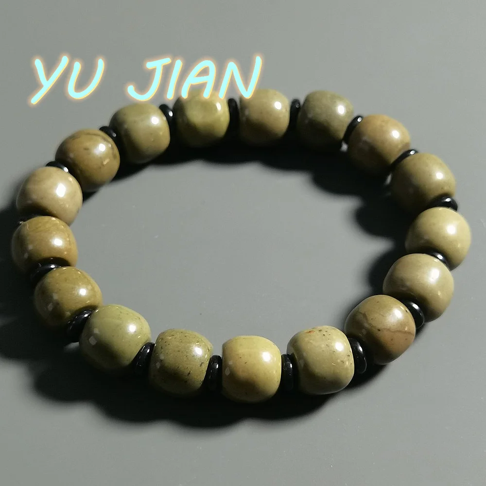 New Golden Thread Jade Old Shape Bead Apple Hetian-jade Bead Bracelet Natural Color Jadeite Bangle Handring Quality Fine Jewelry
New Golden Thread Jade Old Shape Bead Apple Hetian-jade Bead Bracelet Natural Color Jadeite Bangle Handring Quality Fine Jewelry