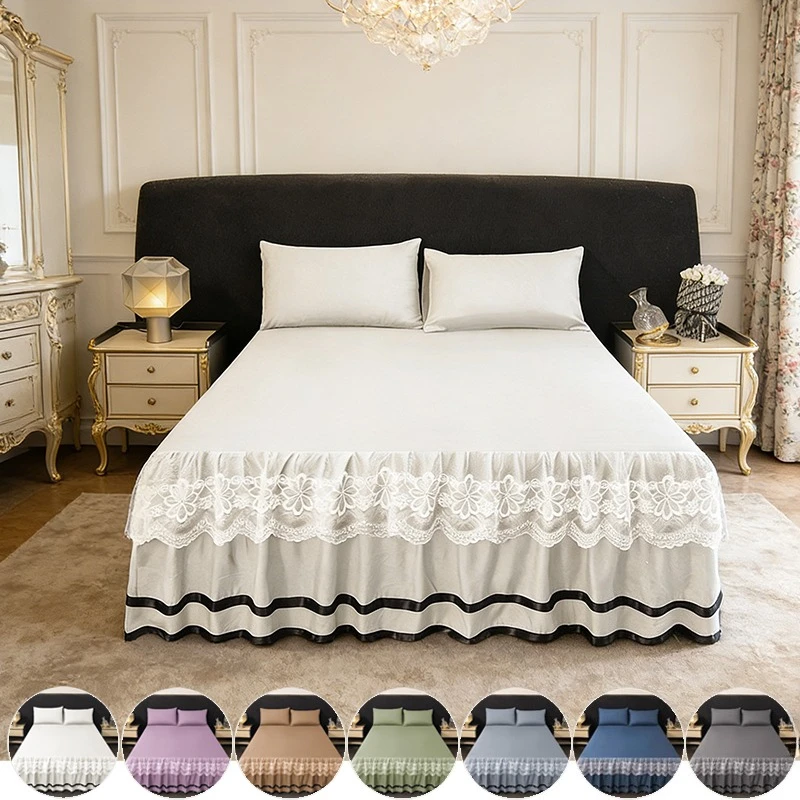 3pcs Solid Color Washed Cotto Bed Skirt and Pillowcase Combination 1 Bed Skirt + 2 Pillowcases, Non-slip Mattress Protector침대스커트
3pcs Solid Color Washed Cotto Bed Skirt and Pillowcase Combination 1 Bed Skirt + 2 Pillowcases, Non-slip Mattress Protector침대스커트