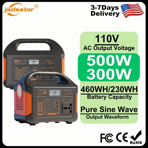 Gaiaray Solar Power Station 500W 300W Solar Generator 460WH 230WH Super Fast Charging APP Control Emergency Power Station for Home Camping Power Outages 110V US Warehouse