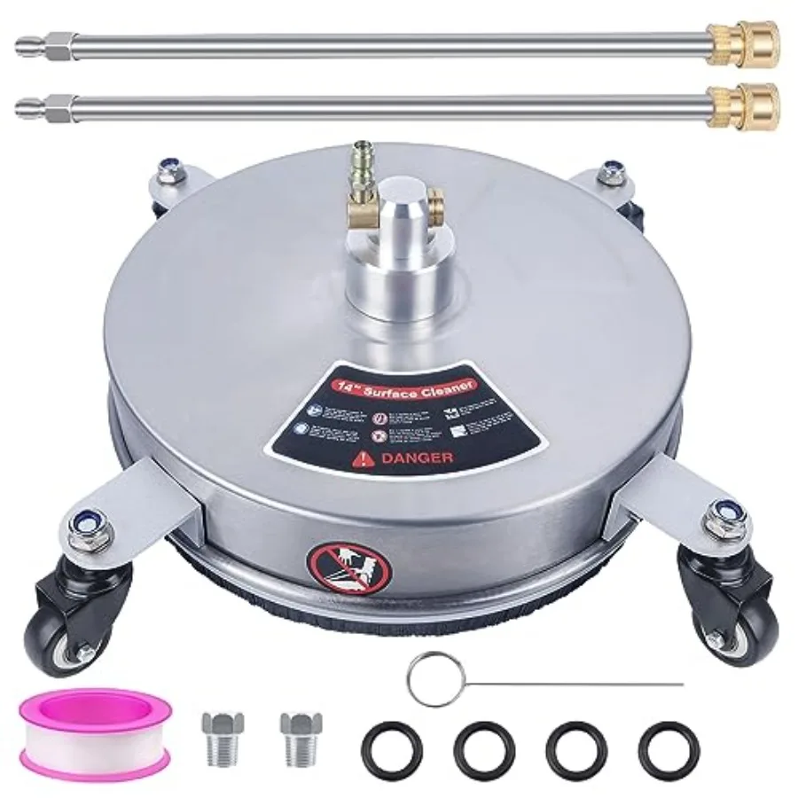 Очиститель поверхностей для мойки высокого давления с 4 колесами, 14 дюймов, серебристый, 4000 PSI, промышленный стиль
Очиститель поверхностей для мойки высокого давления с 4 колесами, 14 дюймов, серебристый, 4000 PSI, промышленный стиль