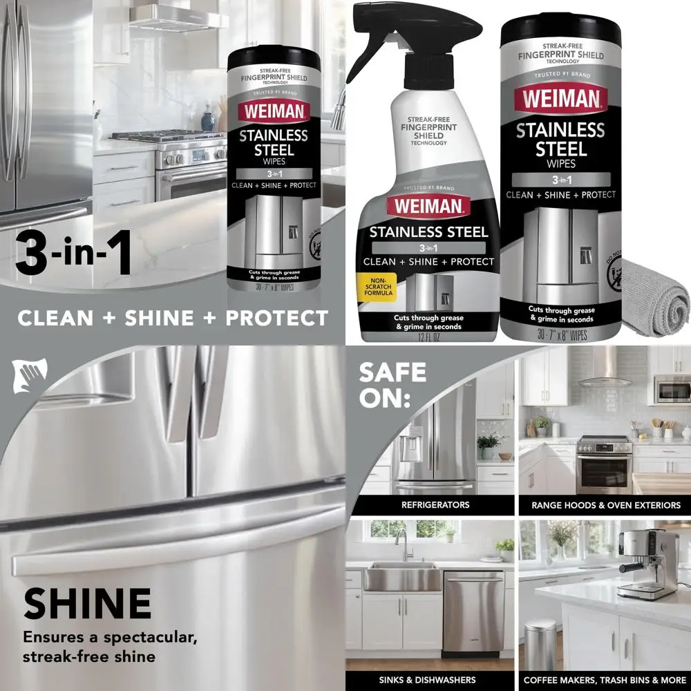 Stainless Steel Cleaner Kit - Removes Fingerprints, Residue, Water Marks, and Grease
Stainless Steel Cleaner Kit - Removes Fingerprints, Residue, Water Marks, and Grease