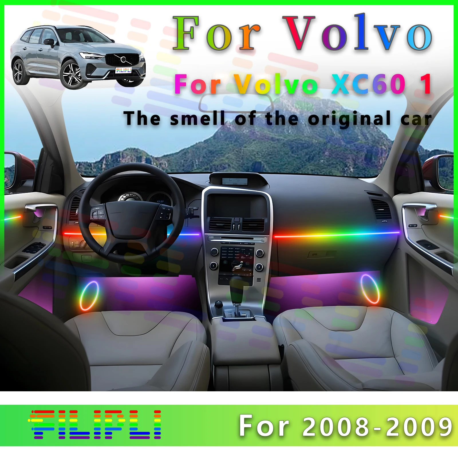 FILIPLI для Volvo XC60 1 светодиодная декоративная лента RGB Symphony для интерьера, 64 цвета, регулируемые режимы, чтобы увеличить вождение Enjoym
FILIPLI для Volvo XC60 1 светодиодная декоративная лента RGB Symphony для интерьера, 64 цвета, регулируемые режимы, чтобы увеличить вождение Enjoym