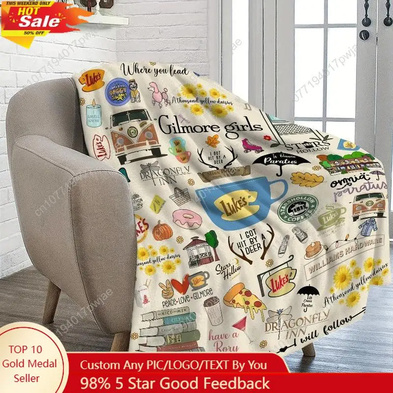 Gilmore Girls TV Show Themed Flannel Throw Blanket Ultra-Soft Fleece with Luke's Diner Stars Hollow "Where You Lead" QuotesCouc
Gilmore Girls TV Show Themed Flannel Throw Blanket Ultra-Soft Fleece with Luke's Diner Stars Hollow "Where You Lead" QuotesCouc