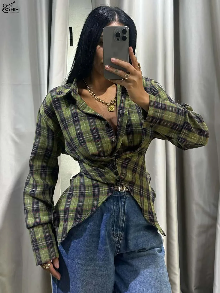 Oymimi Fashion Green Print Woman Blouses Elegant Turn-Down Collar Long Sleeve Blouses Casual New Single Breasted Slim Shirts
Oymimi Fashion Green Print Woman Blouses Elegant Turn-Down Collar Long Sleeve Blouses Casual New Single Breasted Slim Shirts