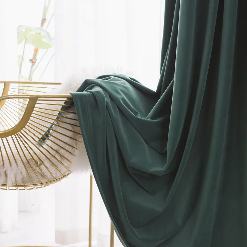 Modern Minimalist Luxury Velvet Curtain Dark Green Window Curtain Solid Color Semi Shade Curtains for Bedroom and Living Room
Modern Minimalist Luxury Velvet Curtain Dark Green Window Curtain Solid Color Semi Shade Curtains for Bedroom and Living Room