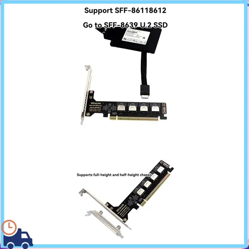 Новейшая плата расширения Pcie X16 Split, 4 порта SFF8611 SFF8612, внешняя карта расширения Oculink Pcie, встроенный интерфейс
Новейшая плата расширения Pcie X16 Split, 4 порта SFF8611 SFF8612, внешняя карта расширения Oculink Pcie, встроенный интерфейс