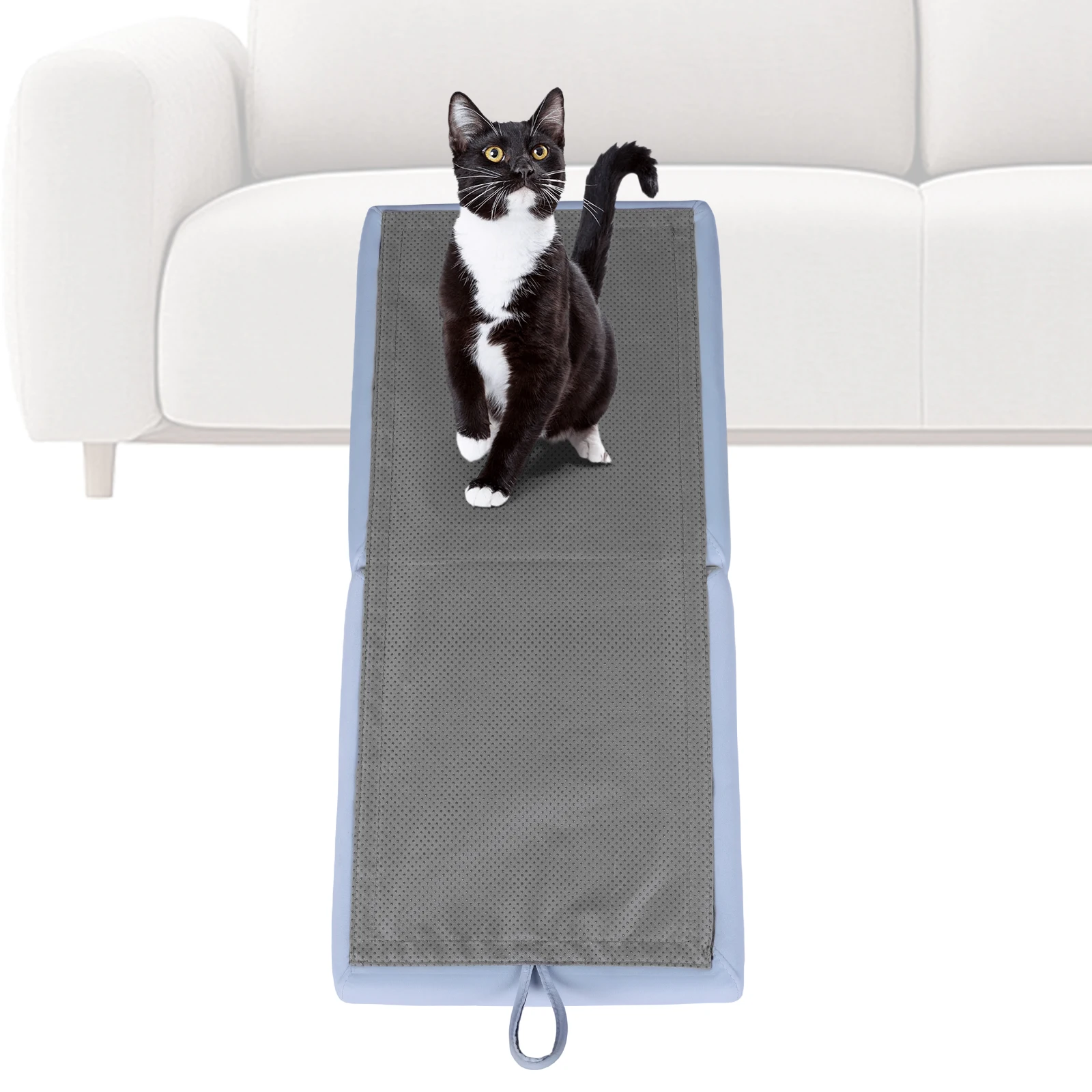 2-In-1 Foldable Human Chairs Detachable Dog Climb Ladders Convertible Pet Ramp Footstool For Small Dogs/Senior Dogs