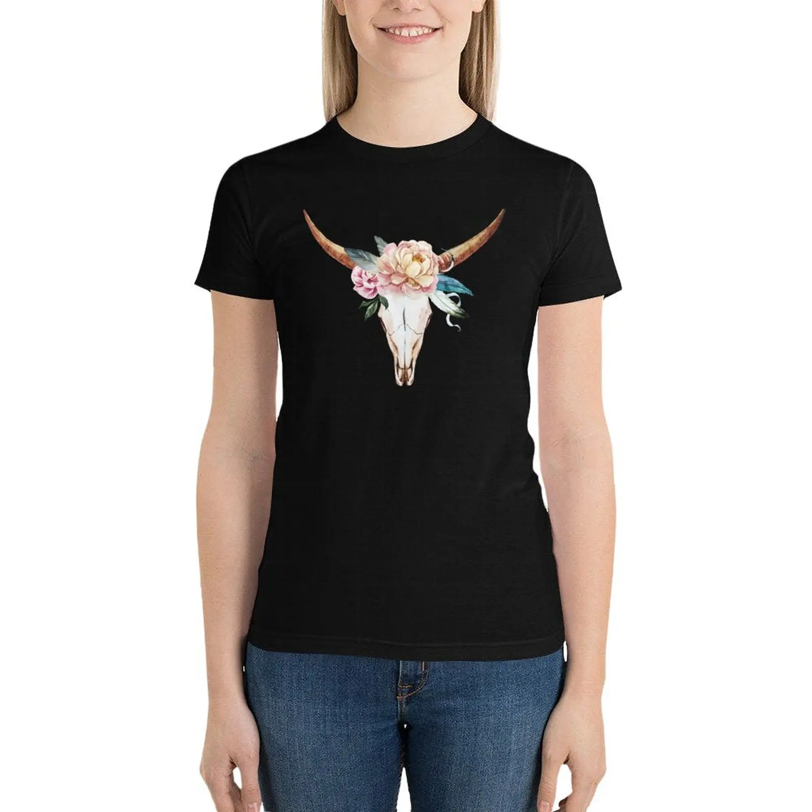 Skull with watercolour flowers T-Shirt aesthetic clothes cute tops funny t shirts for Women
Skull with watercolour flowers T-Shirt aesthetic clothes cute tops funny t shirts for Women