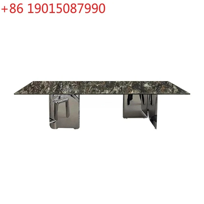 Natural marble dining table Italian light luxury high-end rectangular luxury stone desk
Natural marble dining table Italian light luxury high-end rectangular luxury stone desk