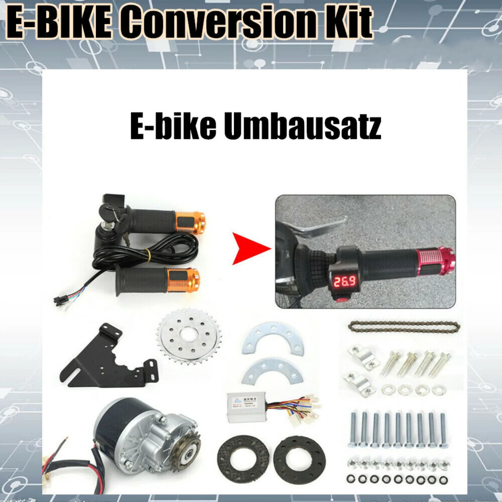 350W Electric Bike Conversion Kit, 36V Brush Motor for Mountain Bike, Installs with Freewheel, Digital Display System for Adults
350W Electric Bike Conversion Kit, 36V Brush Motor for Mountain Bike, Installs with Freewheel, Digital Display System for Adults