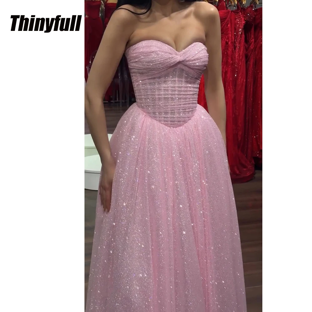 Thinyfull A-line Glitter Tulle Prom Dress 2026 Sweetheart Sleeveless Evening Dress Vestidos De Fiesta Elegantes Gown Customized
Thinyfull A-line Glitter Tulle Prom Dress 2026 Sweetheart Sleeveless Evening Dress Vestidos De Fiesta Elegantes Gown Customized