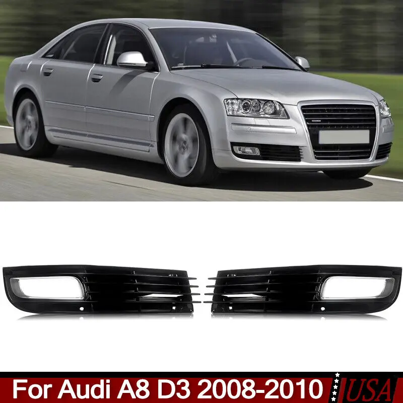 Для Audi A8 D3 седан 2008-2010, пара переднего бампера, противотуманная фара, решетка, лицевая панель 
Для Audi A8 D3 седан 2008-2010, пара переднего бампера, противотуманная фара, решетка, лицевая панель