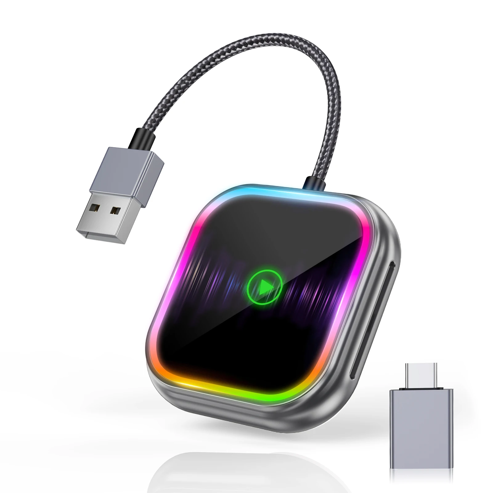 Беспроводной адаптер 2-в-1 для CarPlay и Android Auto, USB Type-C, Plug and Play, для более чем 1000 моделей автомобилей, титановый сплав, LED-индикатор
Беспроводной адаптер 2-в-1 для CarPlay и Android Auto, USB Type-C, Plug and Play, для более чем 1000 моделей автомобилей, титановый сплав, LED-индикатор
