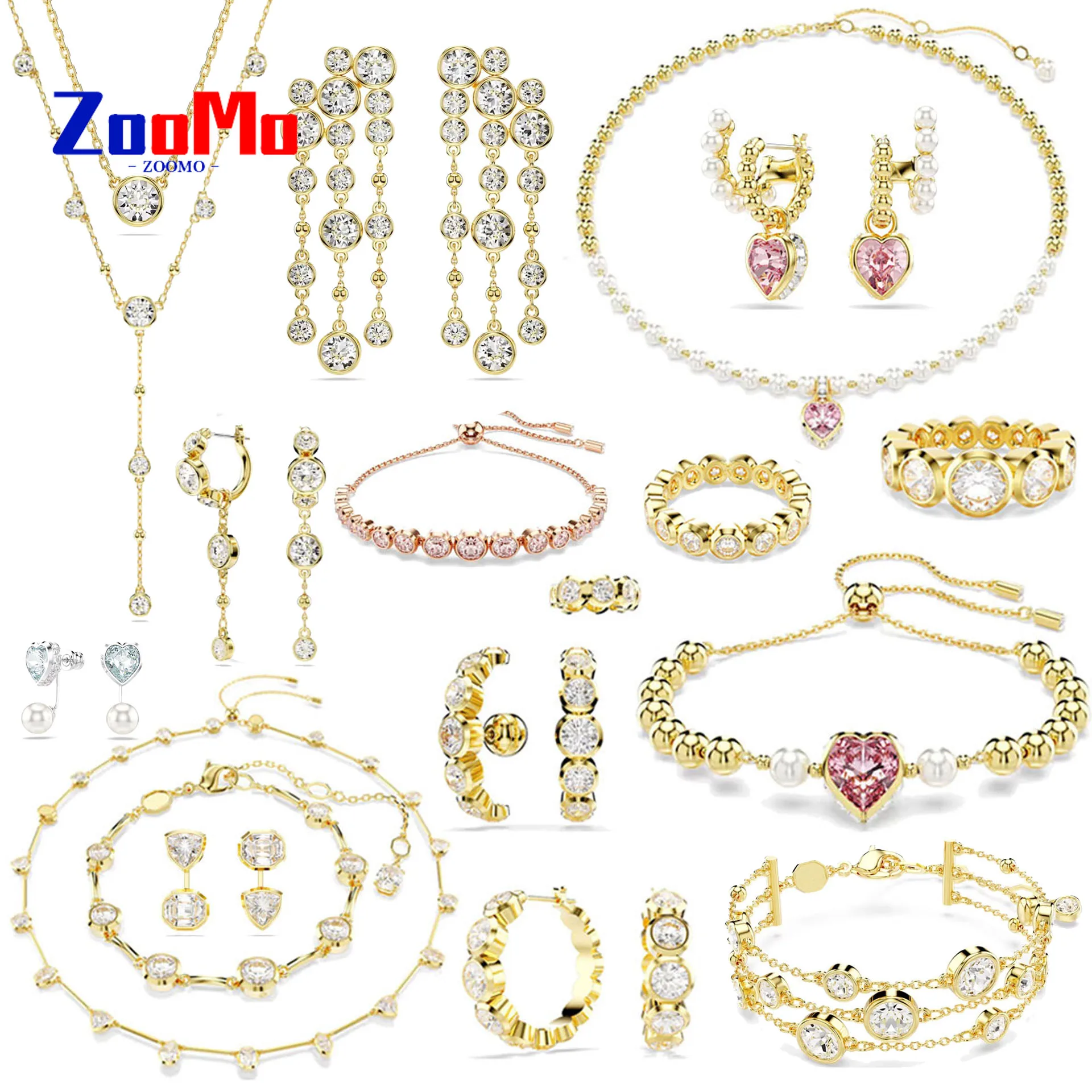 Оригинальные новые модные подвески, наборы ювелирных украшений для женщин, теннисное ожерелье с круглым вырезом и кристаллами, браслет, серьги, ювелирные изделия для вечеринок
Оригинальные новые модные подвески, наборы ювелирных украшений для женщин, теннисное ожерелье с круглым вырезом и кристаллами, браслет, серьги, ювелирные изделия для вечеринок