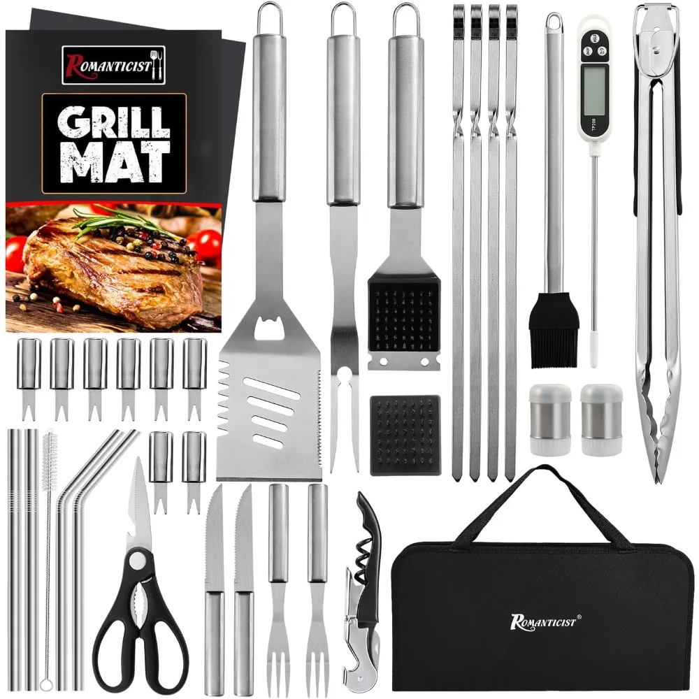 35-Piece Barbecue Tool Set with Storage Bag, Portable Grill Kit, Professional BBQ Set for Outdoor Cooking and Camping
35-Piece Barbecue Tool Set with Storage Bag, Portable Grill Kit, Professional BBQ Set for Outdoor Cooking and Camping