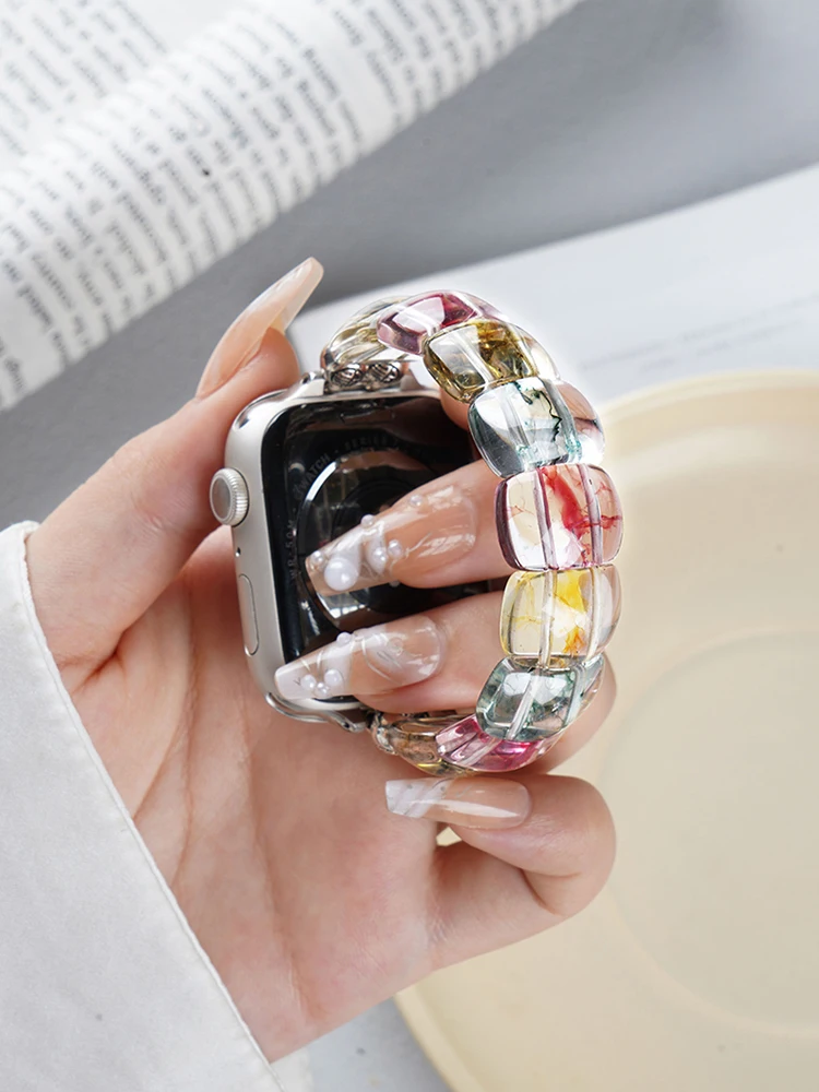 Applicable Iwatch9 Watch Apple Watch S10 Strap Crystal Natural Stone Apple Watch Se Transparent Summer
Applicable Iwatch9 Watch Apple Watch S10 Strap Crystal Natural Stone Apple Watch Se Transparent Summer