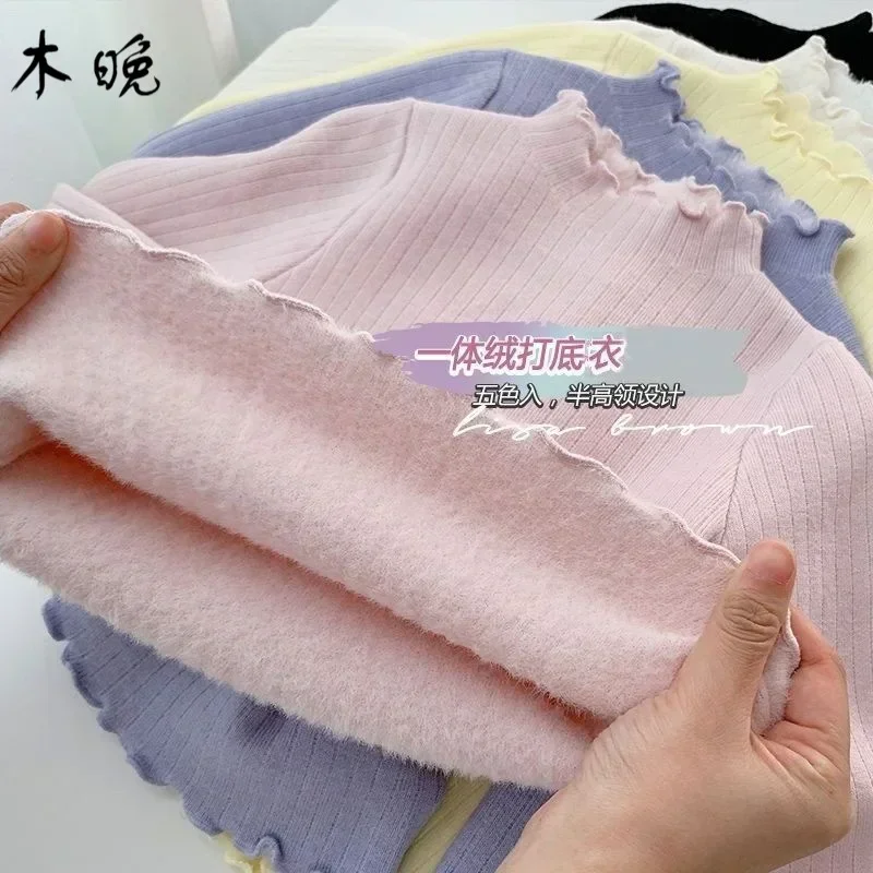 Girls Undershirt 2023 Autumn and Winter New Baby Single-Layer Fleece-Lined Thick T-shirt Children Thermal Long Sleeve Top
Girls Undershirt 2023 Autumn and Winter New Baby Single-Layer Fleece-Lined Thick T-shirt Children Thermal Long Sleeve Top