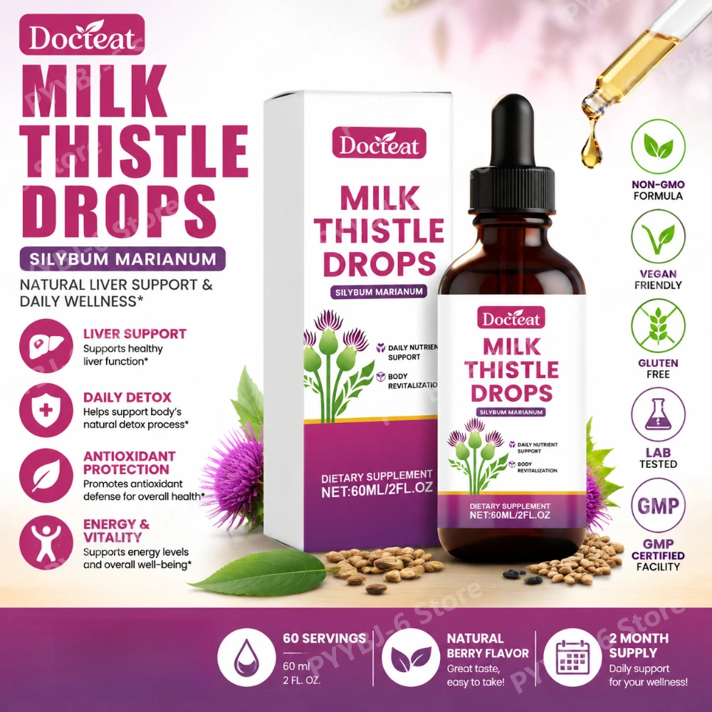 Milk Thistle Drops with Vitamin D3 Zinc Elderberry & Echinacea Daily Immune Support 60ml Dietary Supplement for Overall Wellness
Milk Thistle Drops with Vitamin D3 Zinc Elderberry & Echinacea Daily Immune Support 60ml Dietary Supplement for Overall Wellness