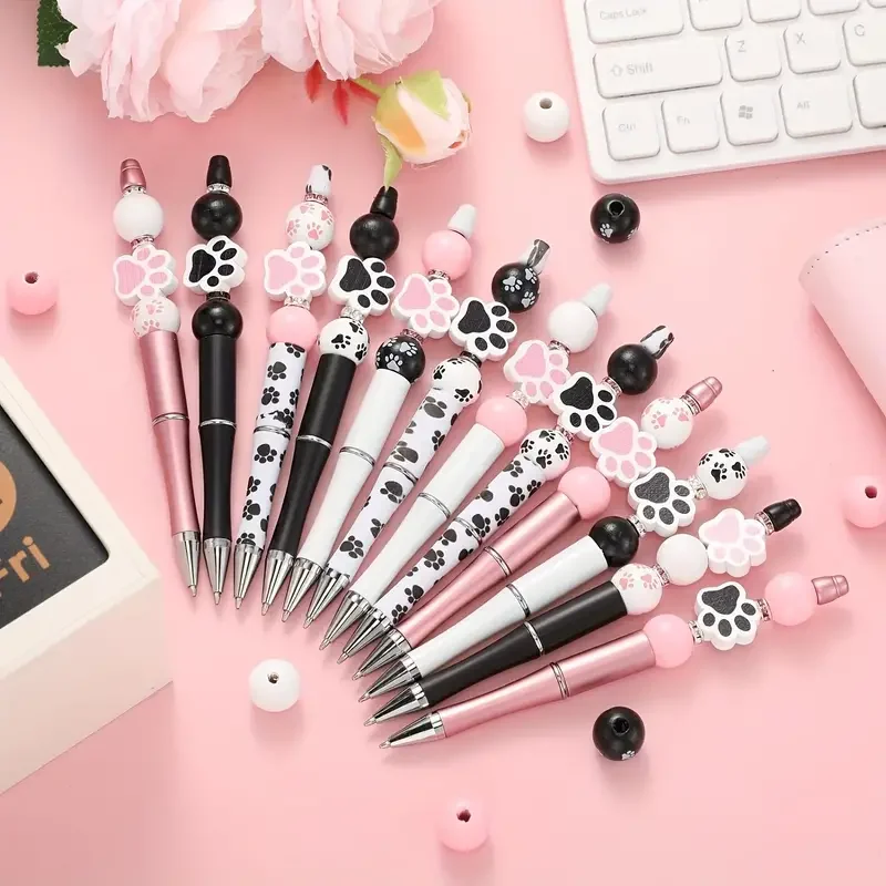 6Pcs Black Pink Cat Paw Themed DIY Beaded Pen Set Creative Stationery
6Pcs Black Pink Cat Paw Themed DIY Beaded Pen Set Creative Stationery
