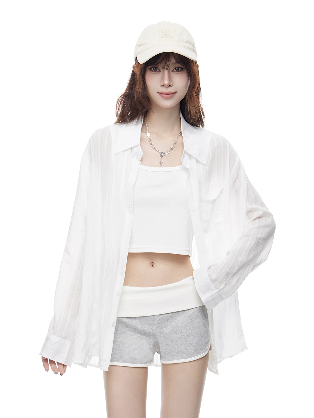 Женская свободная рубашка-пальто с длинным рукавом и воротником, защита от солнца, весна-лето, корейский стиль, белая, в стиле lazy, женский топ
Женская свободная рубашка-пальто с длинным рукавом и воротником, защита от солнца, весна-лето, корейский стиль, белая, в стиле lazy, женский топ