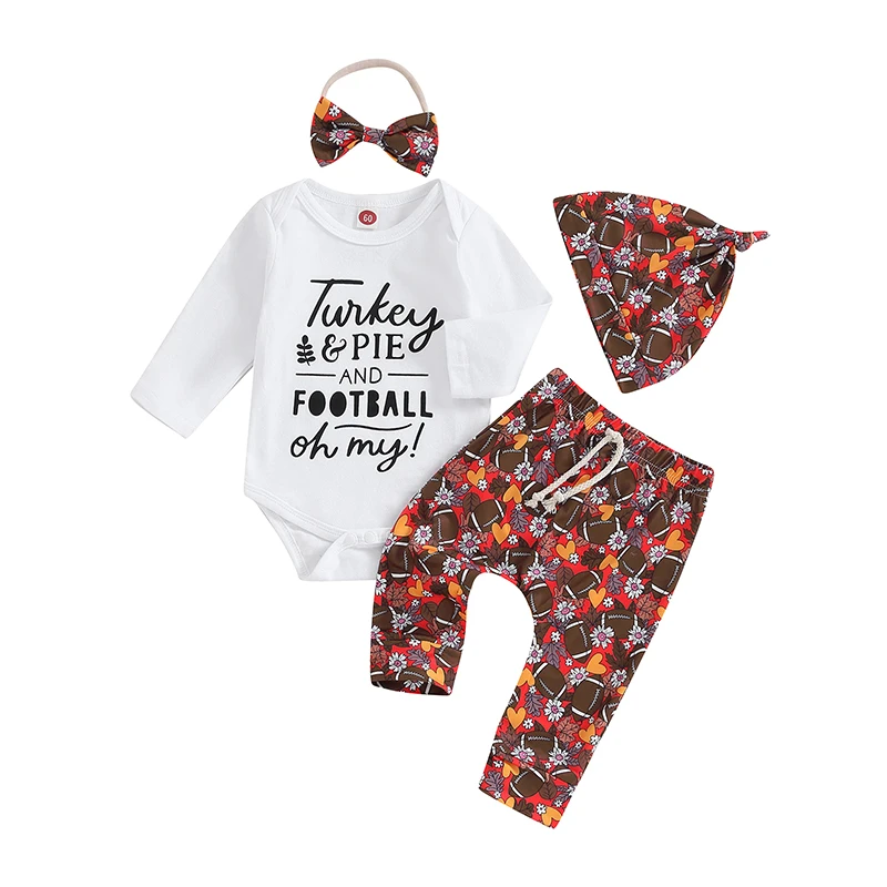Baby Girls 4PCS Pants Sets Long Sleeve Romper Rugby Print Pants Hat Headband Sets
Baby Girls 4PCS Pants Sets Long Sleeve Romper Rugby Print Pants Hat Headband Sets