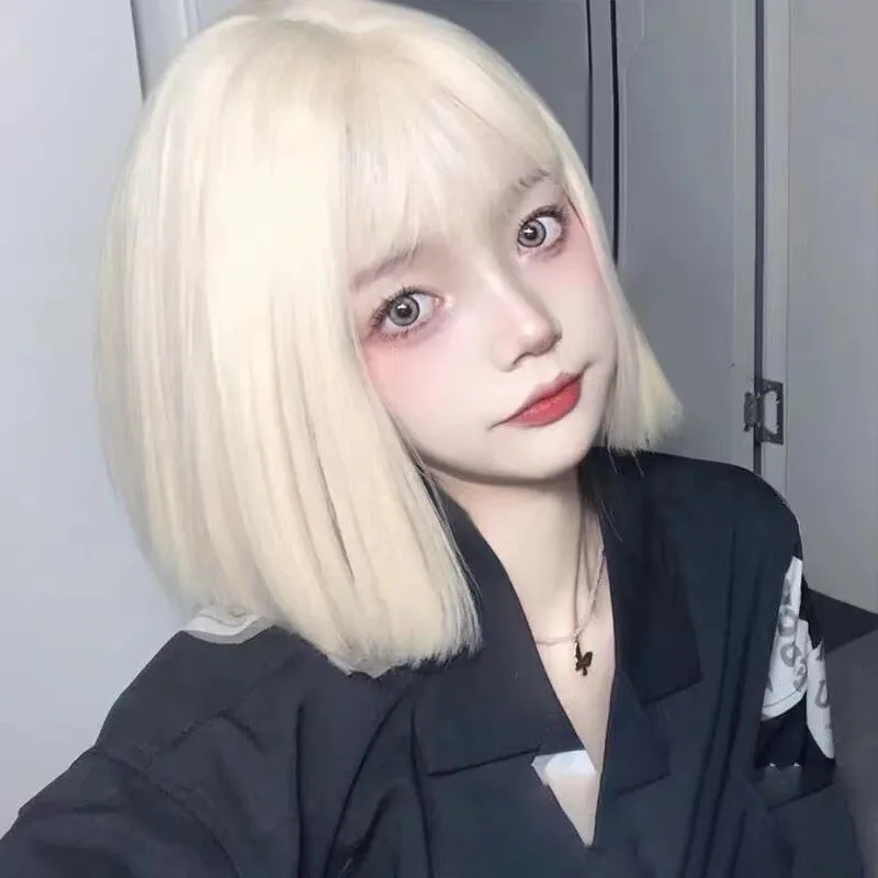 Women's Mix Blonde Hair Wigs Ladies Short Straight Pink Wig+Wig Cap
Women's Mix Blonde Hair Wigs Ladies Short Straight Pink Wig+Wig Cap