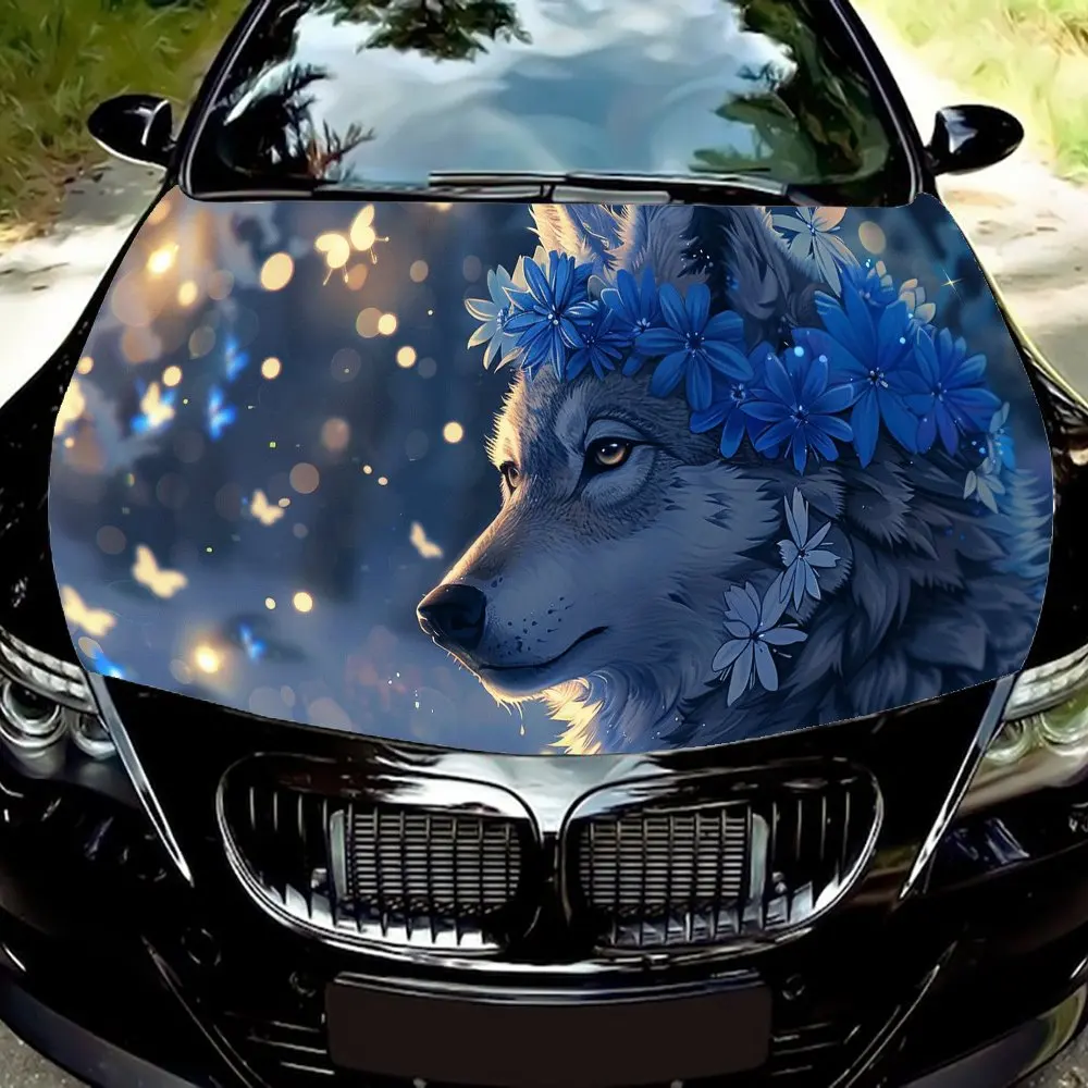 Wolf with Blue Flowers on The Head Cool Art Car Hood Sticker - Durable PVC Film Packaging for Most Vehicles, Engine Cover Protec
Wolf with Blue Flowers on The Head Cool Art Car Hood Sticker - Durable PVC Film Packaging for Most Vehicles, Engine Cover Protec