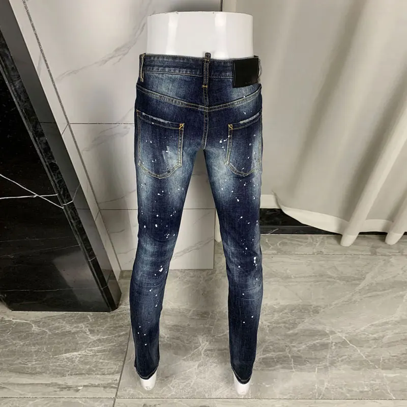 Street Designer Fashion Men Jeans Vintage Blue Stretch Slim Fit Beading Patched Ripped Jeans Men Brand Hip Hop Y2K Denim Pants
Street Designer Fashion Men Jeans Vintage Blue Stretch Slim Fit Beading Patched Ripped Jeans Men Brand Hip Hop Y2K Denim Pants