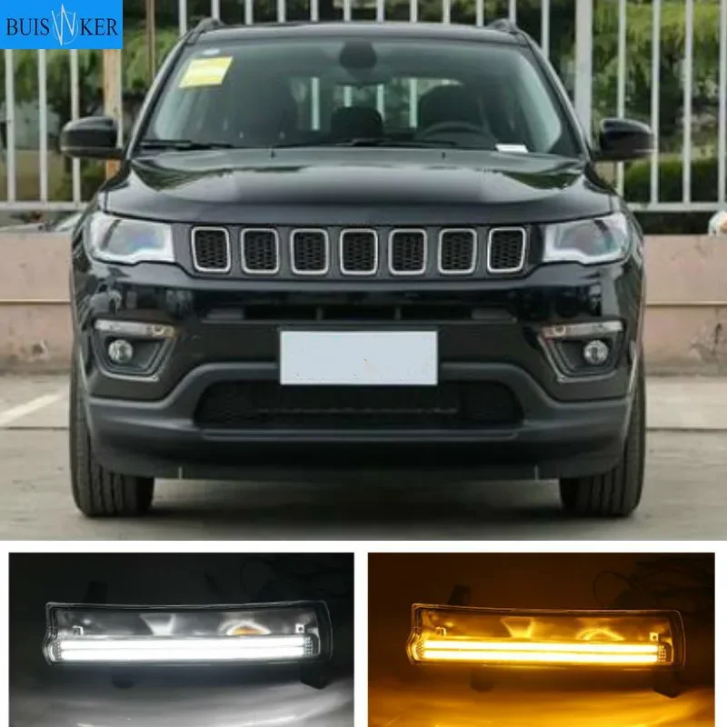 1 Set Car LED DRL Daytime running light With yellow turn Signal Light For Jeep Compass 2017 2018 2019
1 Set Car LED DRL Daytime running light With yellow turn Signal Light For Jeep Compass 2017 2018 2019
