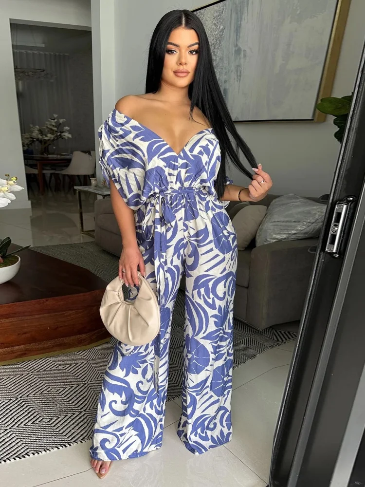 Three Sisters Women's Clothing 2025 New Sexy Off Shoulder Bat Sleeve Wide Leg Printed Summer Jumpsuit Wholesale Street
Three Sisters Women's Clothing 2025 New Sexy Off Shoulder Bat Sleeve Wide Leg Printed Summer Jumpsuit Wholesale Street