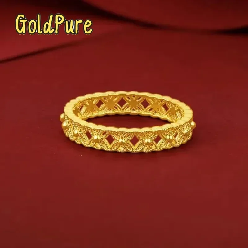 Кольцо Goldpure Luxury 24K 9999 из чистого золота, настоящее золотое кольцо с кружевным узором, женское кольцо с закрытым концом, подарок на День святого Валентина
Кольцо Goldpure Luxury 24K 9999 из чистого золота, настоящее золотое кольцо с кружевным узором, женское кольцо с закрытым концом, подарок на День святого Валентина