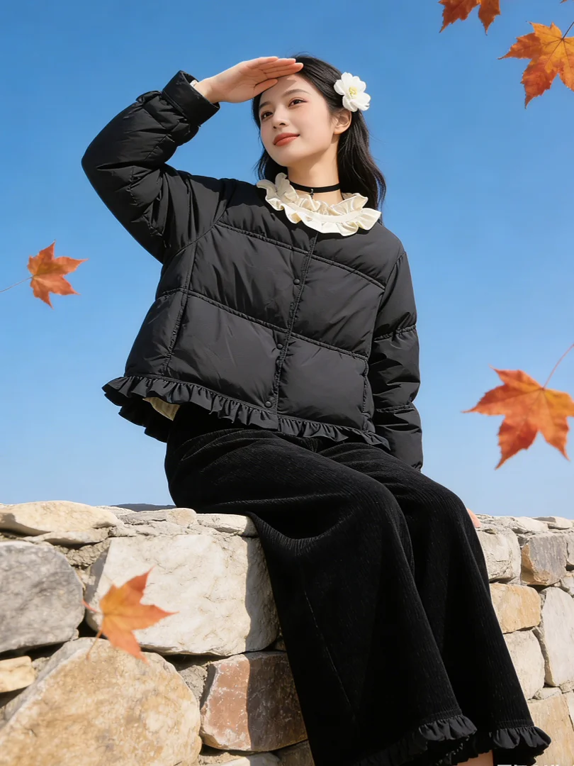 Sli Bla Thiened Warm Cotton Jaet ort Quilted Outerwear Winter Clothes Korean Sle Small Size Coat for Women
Sli Bla Thiened Warm Cotton Jaet ort Quilted Outerwear Winter Clothes Korean Sle Small Size Coat for Women