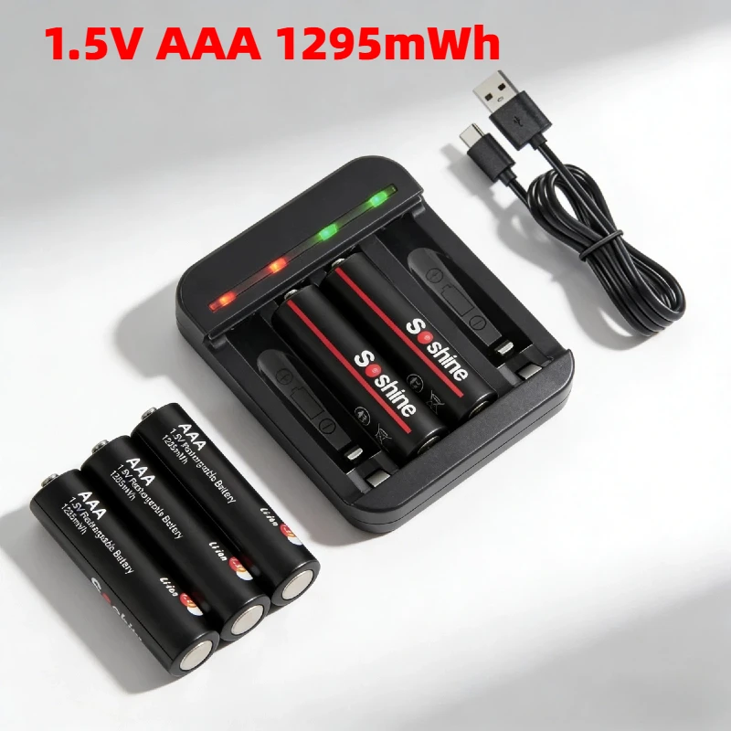 Аккумулятор литий-ионный перезаряжаемый 1.5V AAA 1295мВтч с 4-слотовым смарт-зарядным устройством, высокая емкость, длительное время работы, для игрушек, пультов ДУ, фонариков
Аккумулятор литий-ионный перезаряжаемый 1.5V AAA 1295мВтч с 4-слотовым смарт-зарядным устройством, высокая емкость, длительное время работы, для игрушек, пультов ДУ, фонариков