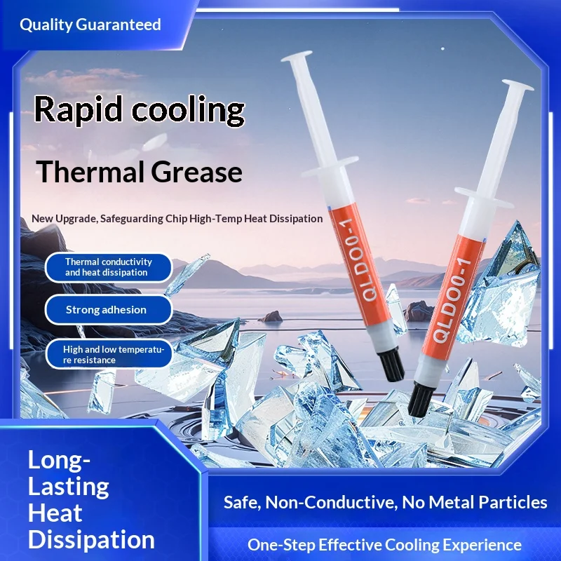 Thermal Grease, High Performance Non-conductive CPU Cooling Paste, Heat Dissipation Compound For PC GPU Heatsink
Thermal Grease, High Performance Non-conductive CPU Cooling Paste, Heat Dissipation Compound For PC GPU Heatsink
