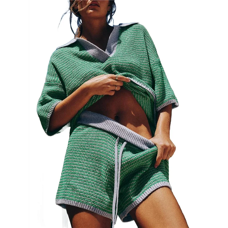 A83F-Womens Sweater Set 2 Piece Outfits Oversized 3/4 Sleeve V Neck Knit Tops High Waisted Shorts Lounge Sets
A83F-Womens Sweater Set 2 Piece Outfits Oversized 3/4 Sleeve V Neck Knit Tops High Waisted Shorts Lounge Sets