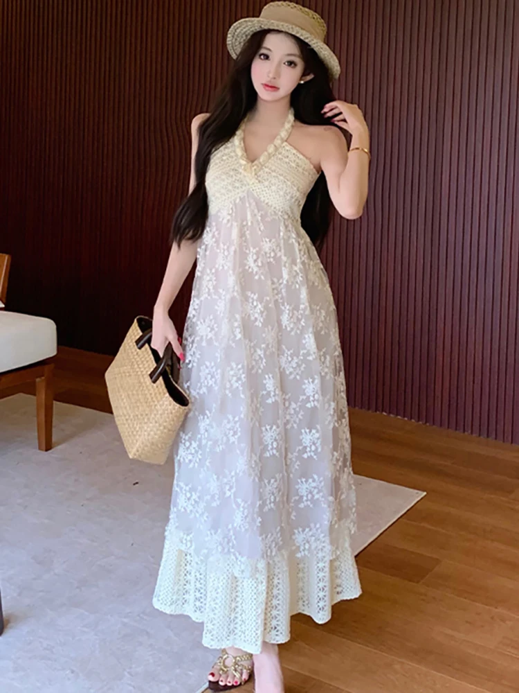 2026 Embroidery Jacquard Mesh Patchwork Lace Neck-mounted Dress Summer New Elegant Evening Dress Women Korean Bodycon Dress Gown
2026 Embroidery Jacquard Mesh Patchwork Lace Neck-mounted Dress Summer New Elegant Evening Dress Women Korean Bodycon Dress Gown