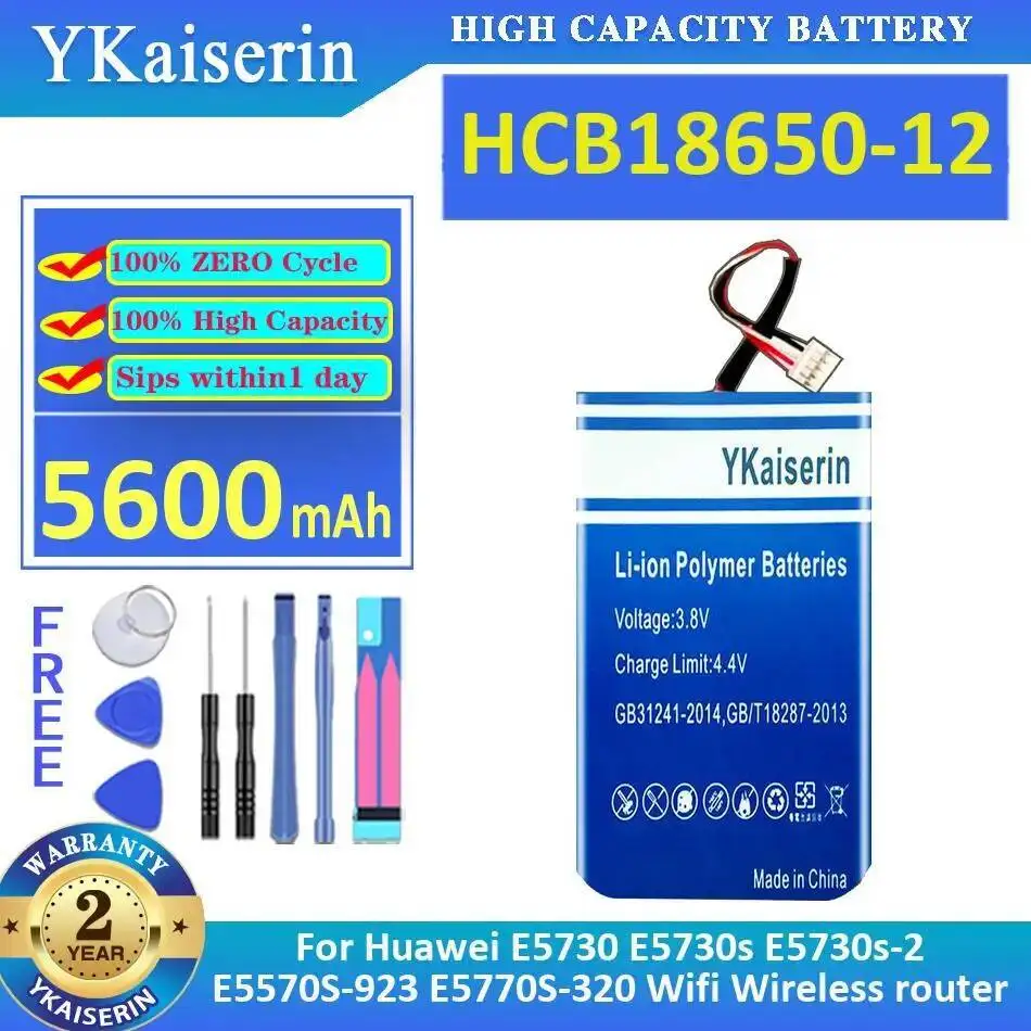 Аккумулятор беспроводного маршрутизатора HCB18650-12 5600 мАч для Huawei E5730 E5730s E5730s-2 E5570S-923 E5770S-320 Wi-Fi
Аккумулятор беспроводного маршрутизатора HCB18650-12 5600 мАч для Huawei E5730 E5730s E5730s-2 E5570S-923 E5770S-320 Wi-Fi