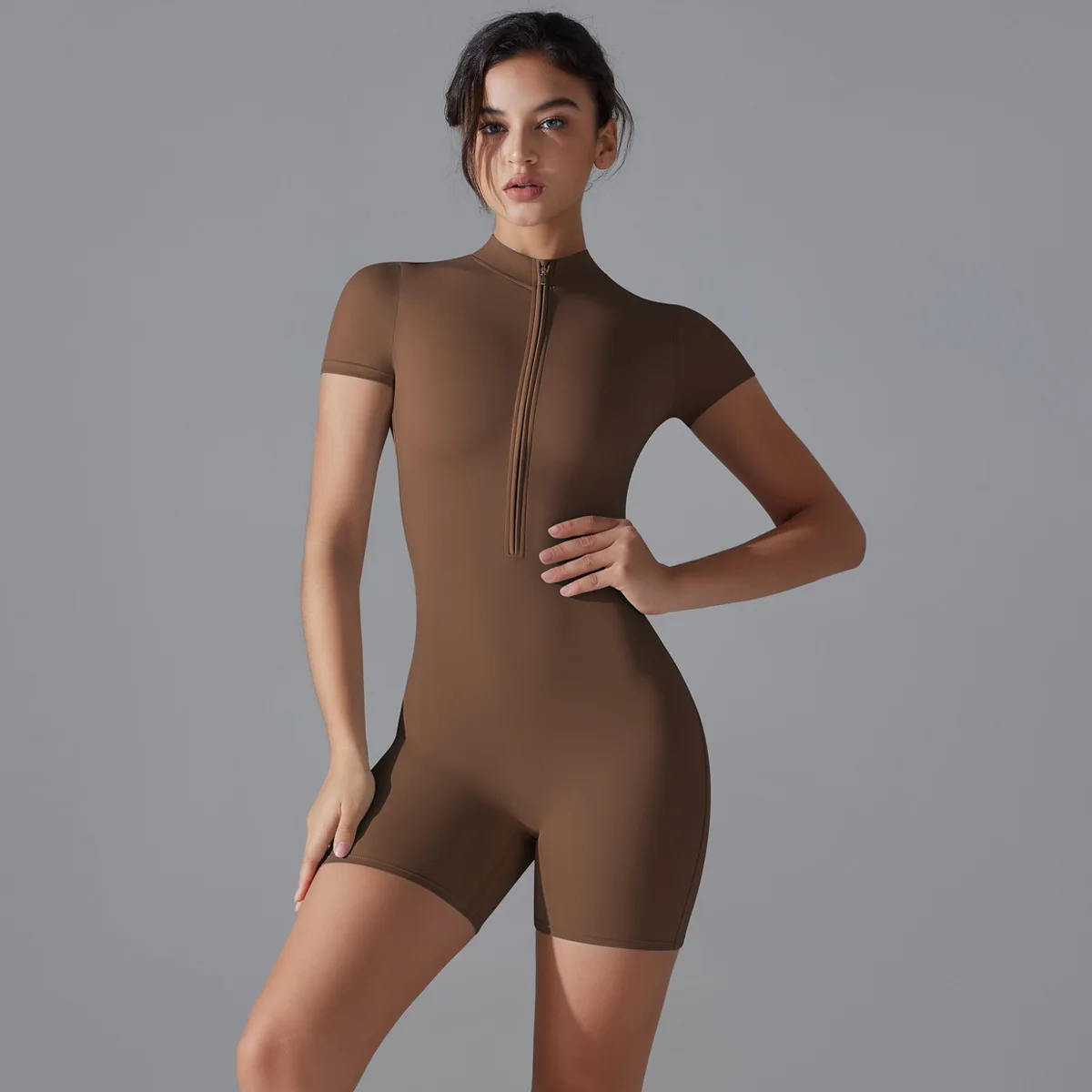 Seamless Zipper Yoga Jumpsuits Women One-Piece Suit Zipper Short Sleeve Gym Set Workout Fitness Bodysuit Sportswear Tracksuit
Seamless Zipper Yoga Jumpsuits Women One-Piece Suit Zipper Short Sleeve Gym Set Workout Fitness Bodysuit Sportswear Tracksuit