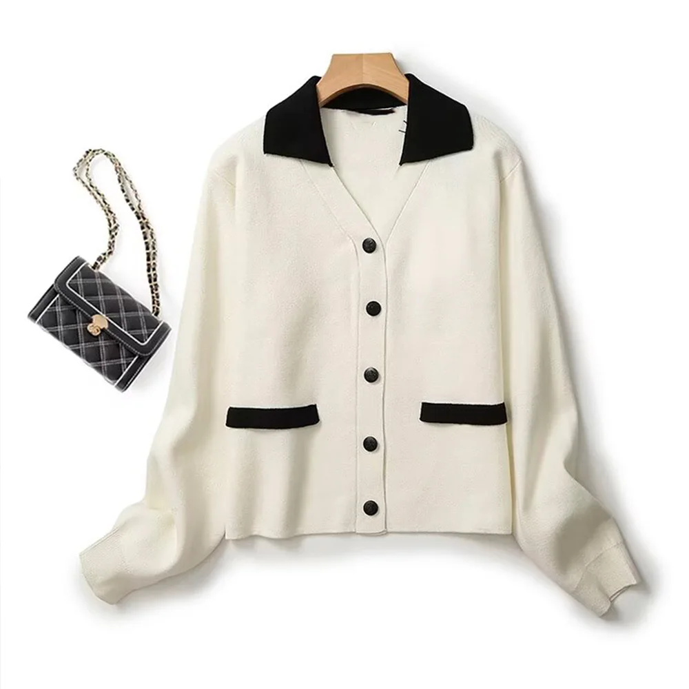 Women 2023 Autumn New Fashionable All-match Patchwork Knitted Cardigan Retro Long Sleeve Chic Lapel Button Casual Top Mujer
Women 2023 Autumn New Fashionable All-match Patchwork Knitted Cardigan Retro Long Sleeve Chic Lapel Button Casual Top Mujer