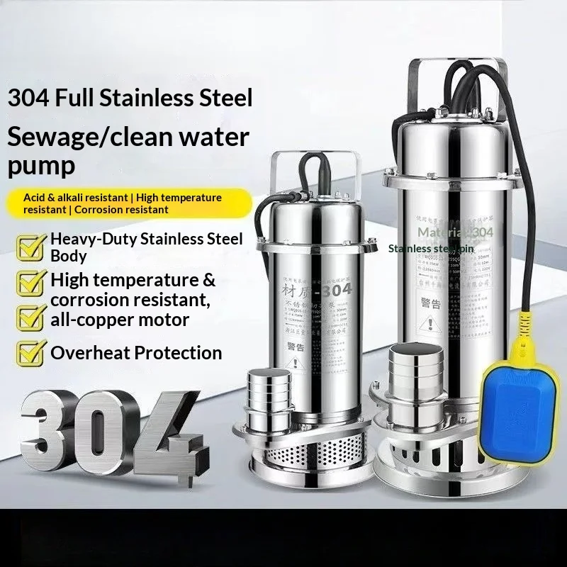 304 all stainless steel submersible pump 220v acid and alkali corrosion resistance
304 all stainless steel submersible pump 220v acid and alkali corrosion resistance