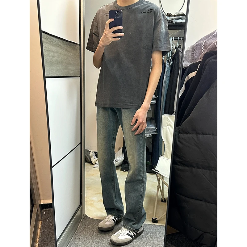 American Retro Blue Jeans Men's Summer Thin Straight Leg Vintage Pants Trendy Brand Slimming Flared Jeans Youth ular
American Retro Blue Jeans Men's Summer Thin Straight Leg Vintage Pants Trendy Brand Slimming Flared Jeans Youth ular