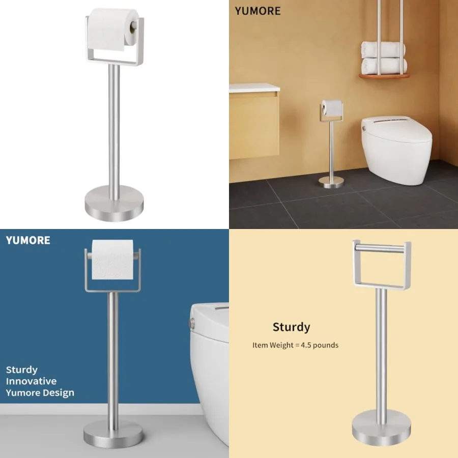 Toilet Paper Holder Free Standing, Stainless Steel Toilet Paper Stand, Weighted Base Floor Tissue Roll Holder for Bathroom, 200
Toilet Paper Holder Free Standing, Stainless Steel Toilet Paper Stand, Weighted Base Floor Tissue Roll Holder for Bathroom, 200
