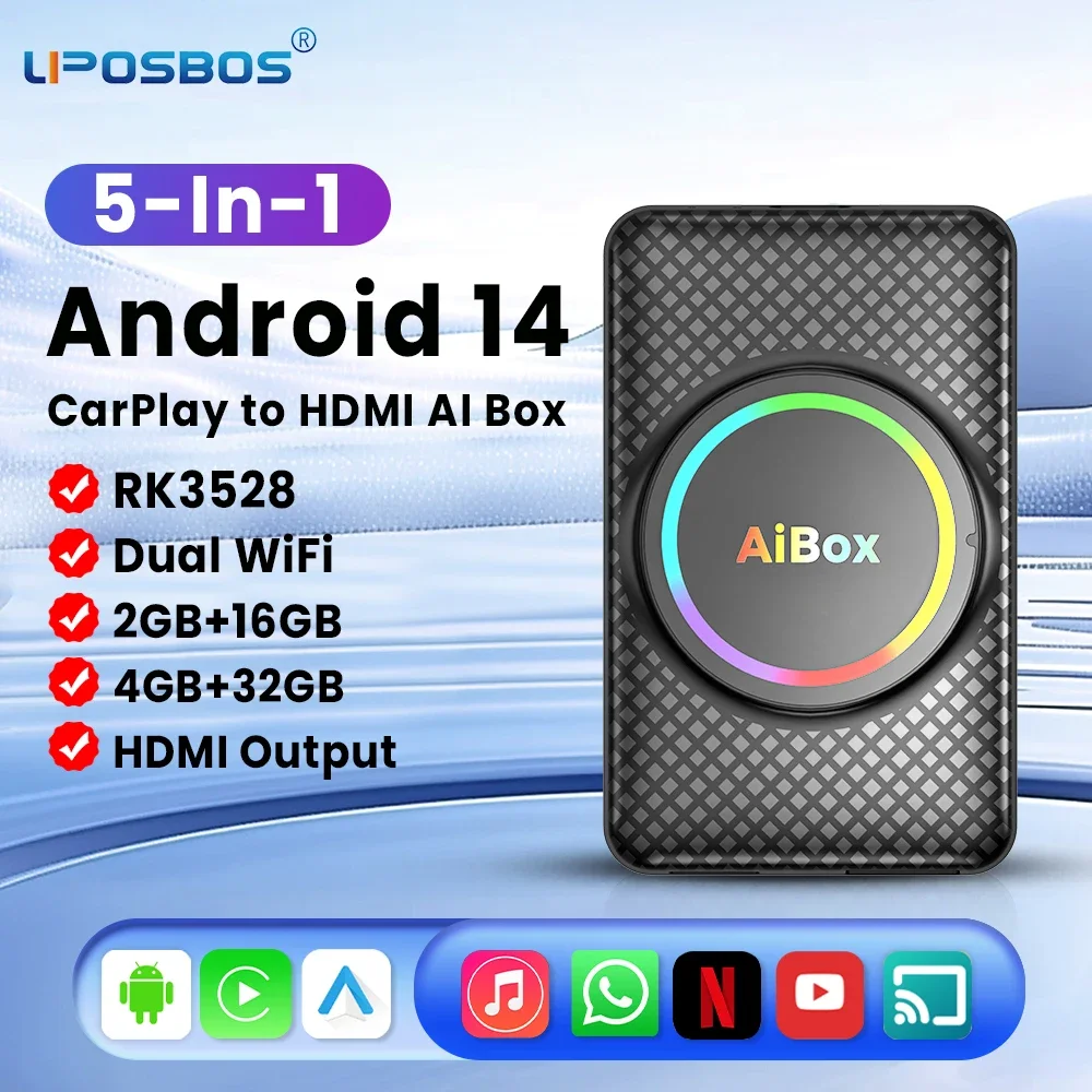 HDMI Android 14 Ai Box Carplay Wireless Android Auto Smart TV Box RK3528 Built in Play Store For Youtube Netflix For MG GMC VW
HDMI Android 14 Ai Box Carplay Wireless Android Auto Smart TV Box RK3528 Built in Play Store For Youtube Netflix For MG GMC VW