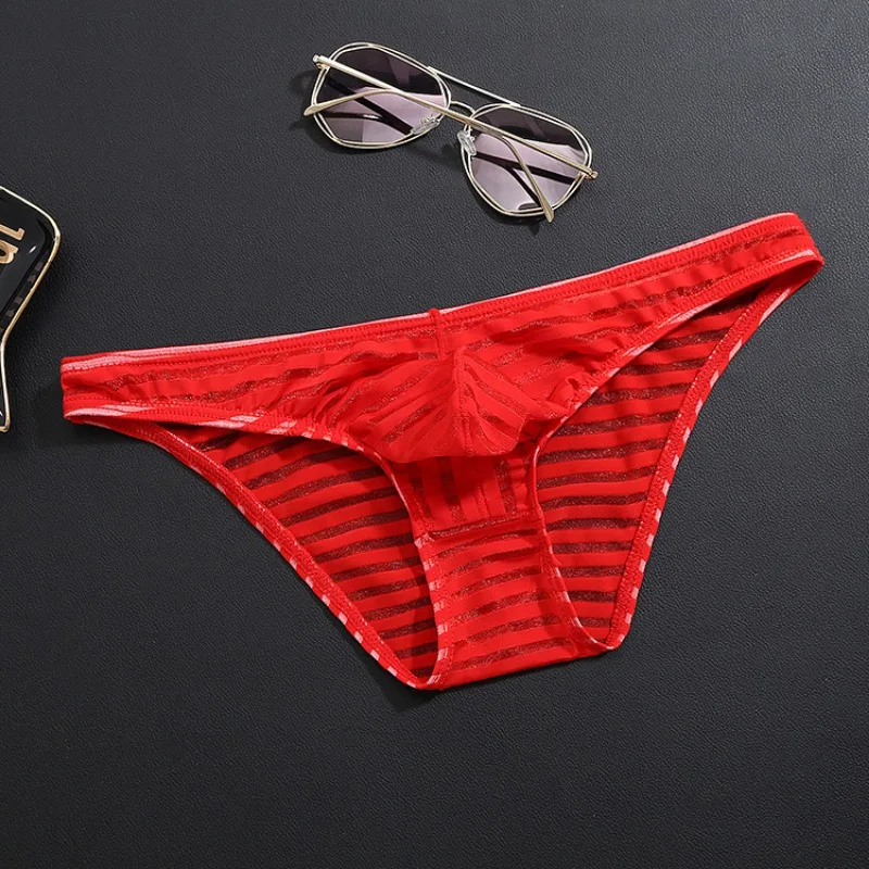 Sissy Transparent Panties Low Rise Striped Mens Panties Sexy Breathable Ice Silk Man Underwear Personalized Mini Briefs Lingerie
Sissy Transparent Panties Low Rise Striped Mens Panties Sexy Breathable Ice Silk Man Underwear Personalized Mini Briefs Lingerie