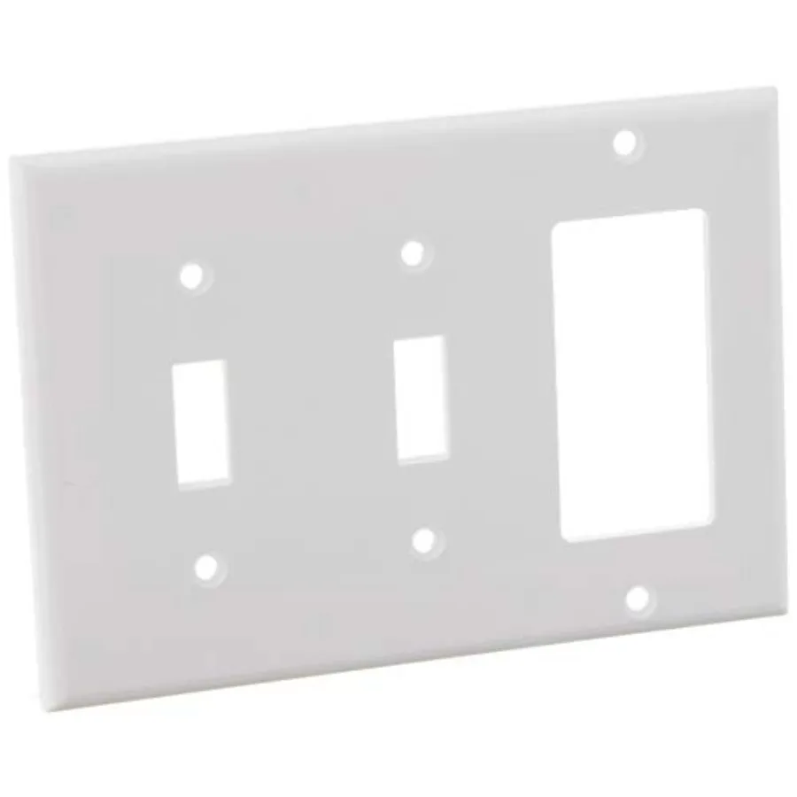 2-Toggle 1-Decora/GFCI Device Combination Wallplate, 80421-W
2-Toggle 1-Decora/GFCI Device Combination Wallplate, 80421-W